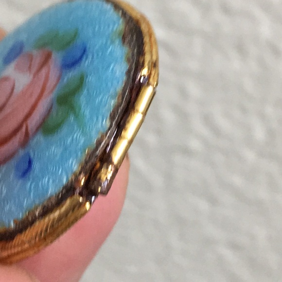 🖤Vtg cloisonné locket pendant - Picture 7 of 14
